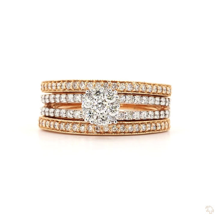 Radiant Triology : Stackable Diamond Engagement ring Set