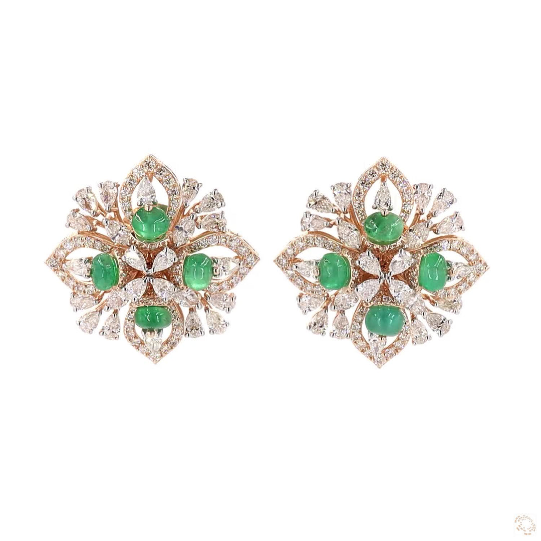 Green Goddess: Stud Earrings Featuring Emerald Beads