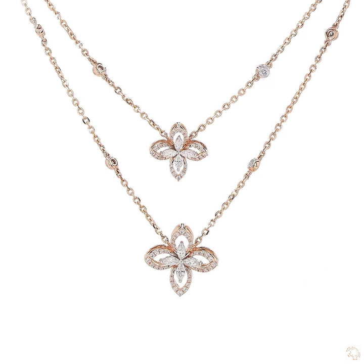 Double Petal Pendant Set : A Delicate Dance of Floral Beauty