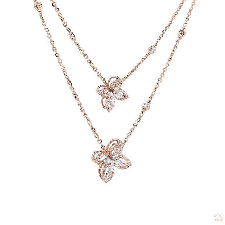 Double Petal Pendant Set : A Delicate Dance of Floral Beauty