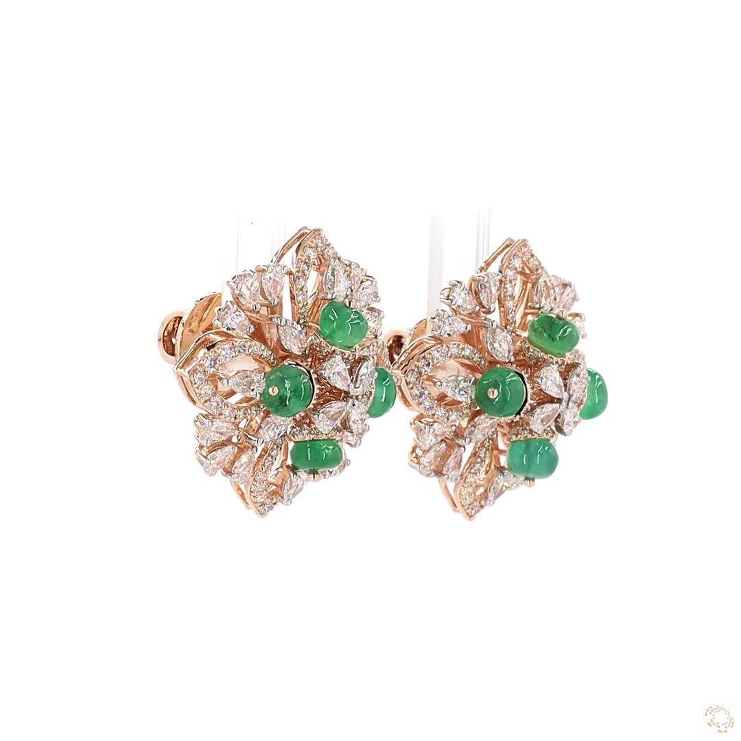 Green Goddess: Stud Earrings Featuring Emerald Beads