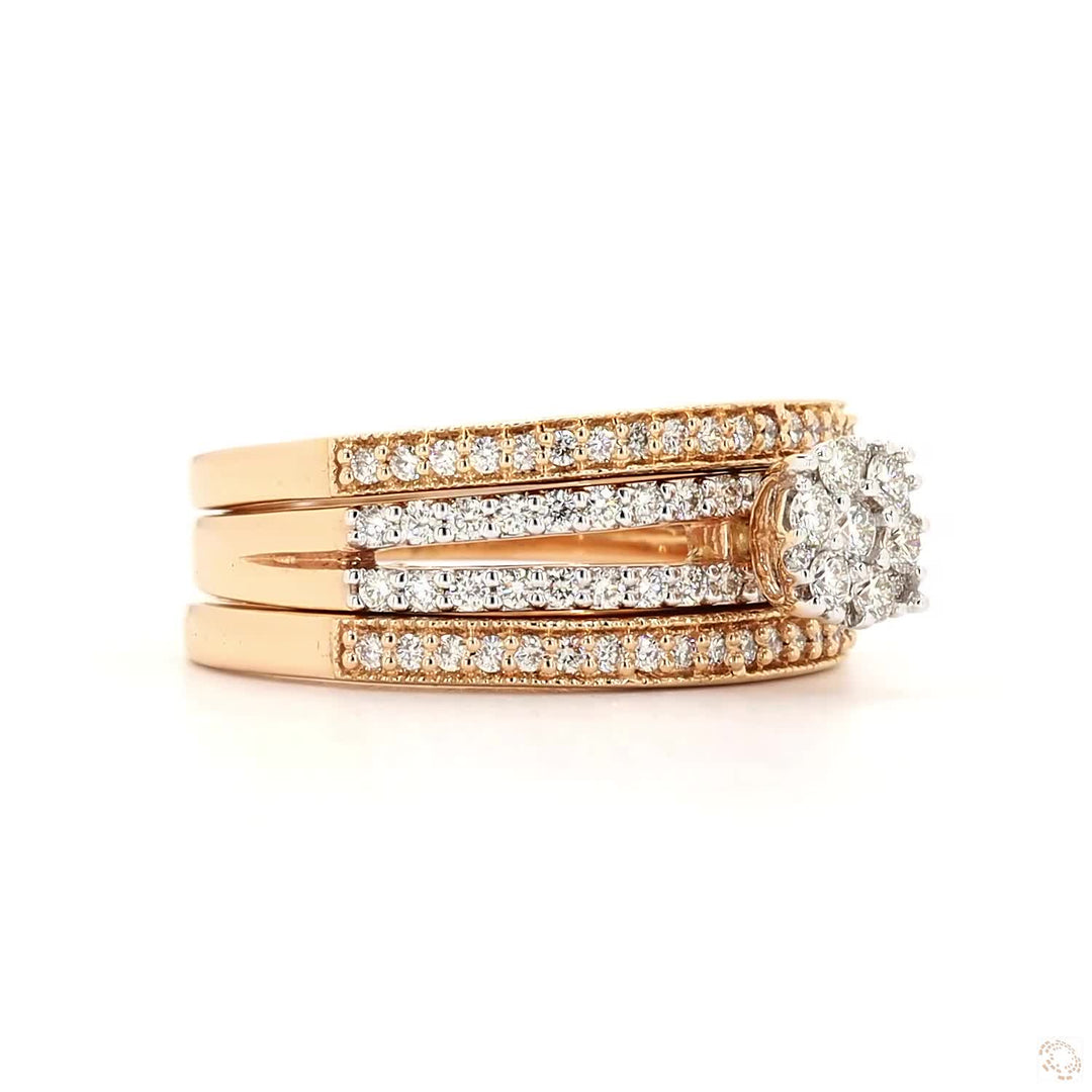 Radiant Triology : Stackable Diamond Engagement ring Set