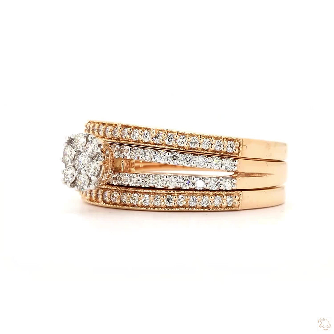 Radiant Triology : Stackable Diamond Engagement ring Set