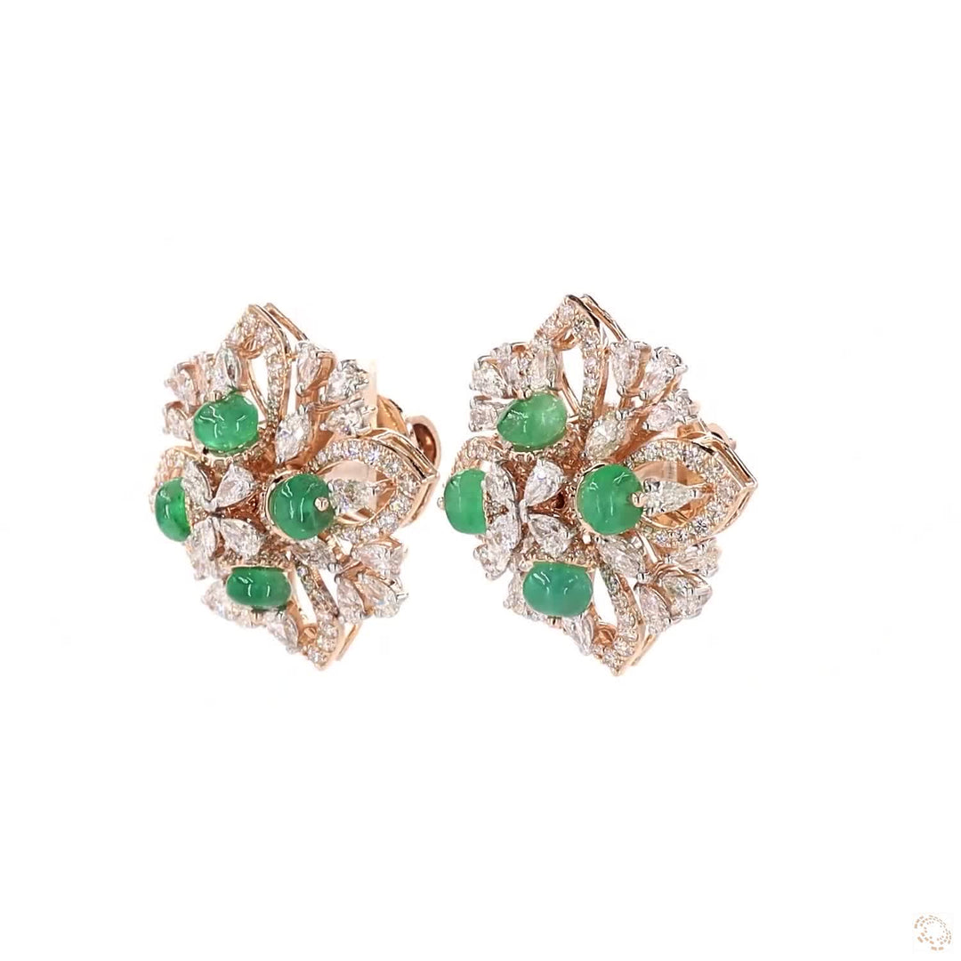 Green Goddess: Stud Earrings Featuring Emerald Beads