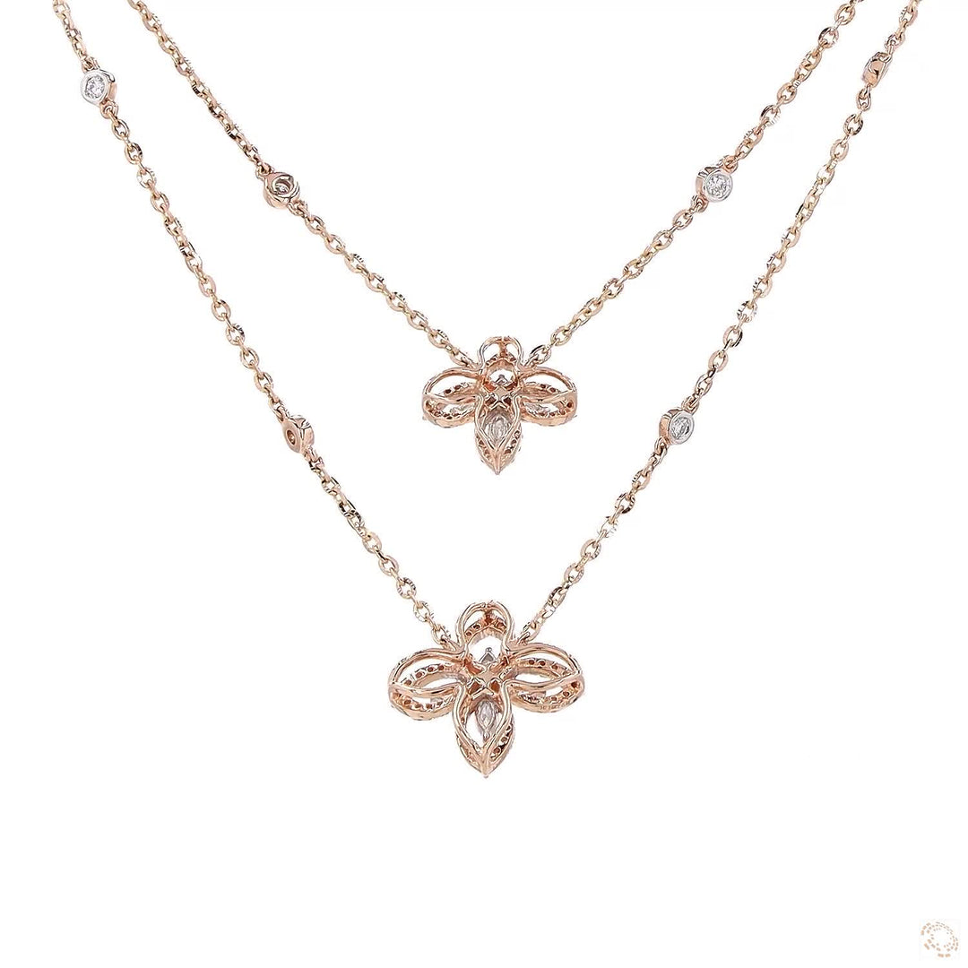 Double Petal Pendant Set : A Delicate Dance of Floral Beauty