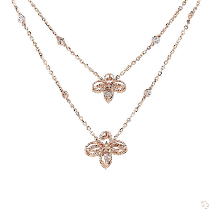 Double Petal Pendant Set : A Delicate Dance of Floral Beauty