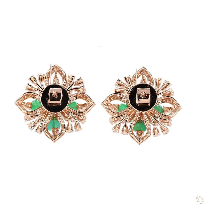 Green Goddess: Stud Earrings Featuring Emerald Beads