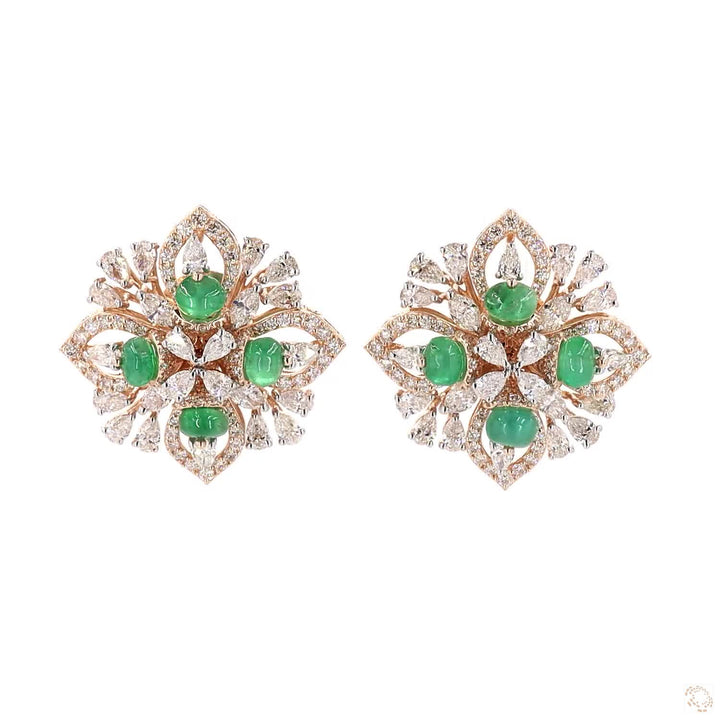 Green Goddess: Stud Earrings Featuring Emerald Beads