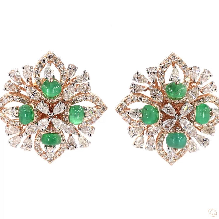 Green Goddess: Stud Earrings Featuring Emerald Beads