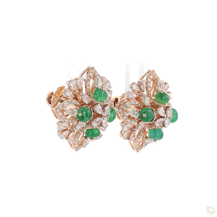 Green Goddess: Stud Earrings Featuring Emerald Beads
