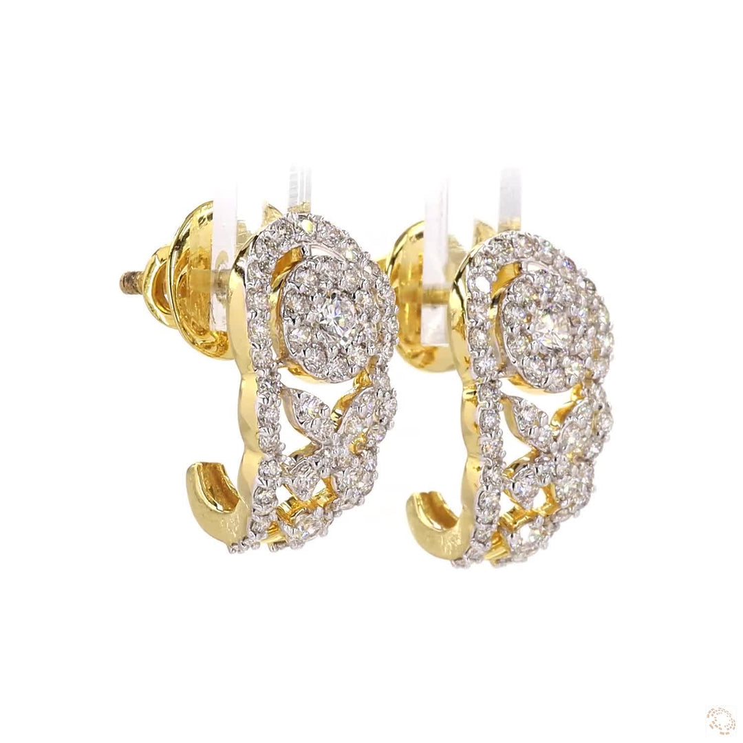 Golden Vine: Intricate Leaf Motifs in Yellow Gold and Diamonds