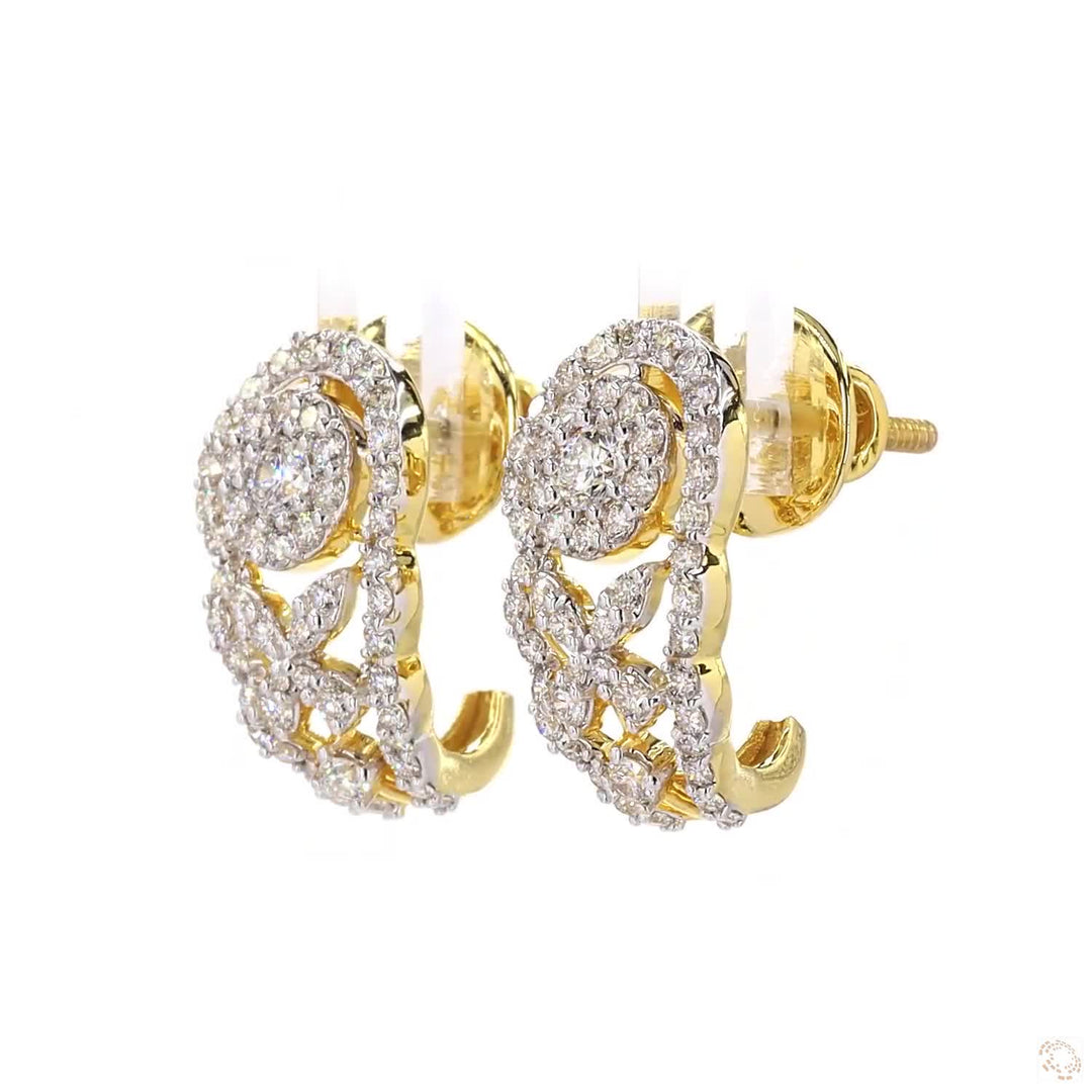 Golden Vine: Intricate Leaf Motifs in Yellow Gold and Diamonds